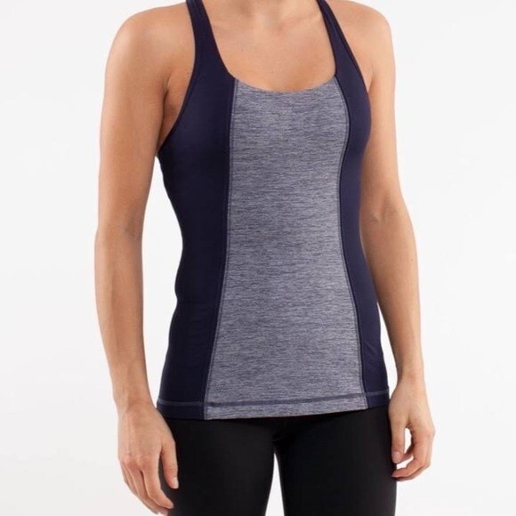 3/$30 Lululemon Get Fit Tank Top Heathered Deep Indigo Women’s Size 6 - Picture 2 of 12